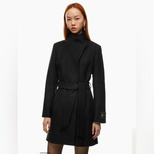 Babaton The Connor Coat Aritzia Medium Black